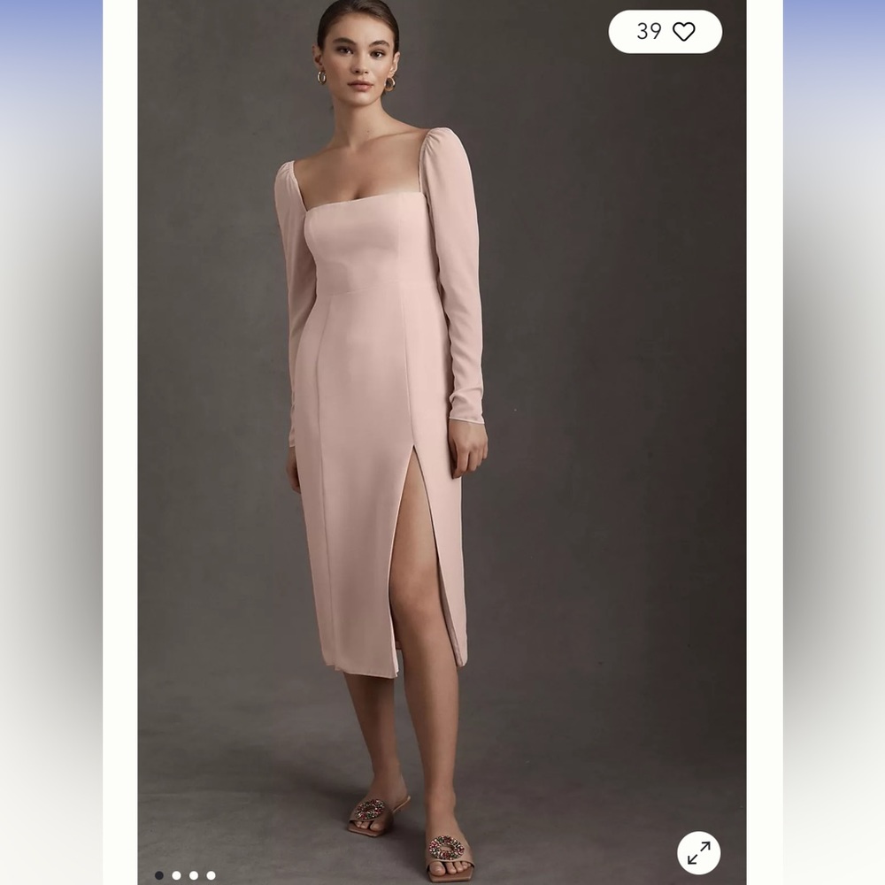 EUC Anthropologie BHLDN pink midi dress